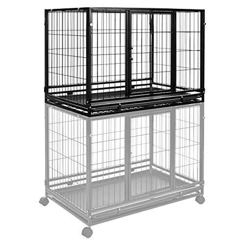 AMAZON BASICS PORTABLE HEAVY DUTY STACKABLE DOG & PET KENNEL WITH TRAY - BLACK - Like New