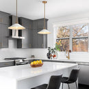 CLASSY LEAVES PENDANT LIGHTS KITCHEN ISLAND 14" A0523601 - GOLD/WHITE - Brand New