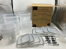 VTOPMART PLASTIC AIRTIGHT FOOD STORAGE CONTAINERS WITH LIDS, 8PC- CLEAR/BLACK Like New