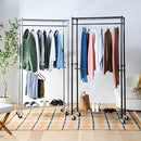 Amazon Basics Adjustable Clothes Rack, Double Hanging Rod Garment - Chrome - Brand New