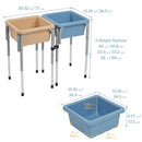 ECR4KIDS 2-Station Sand and Water Adjustable Play Table, Sand/Powder Blue - Like New