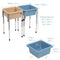 ECR4KIDS 2-Station Sand and Water Adjustable Play Table, Sand/Powder Blue - Like New