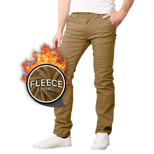 GALAXY BY HARVIC MEN’S HEAVYWEIGHT FLEECE-LINED STRETCH PANTS TIMBER SIZE: 36x31 - Brand New