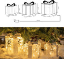 EAMBRITE 3PK LIGHT UP PRESENT BOXES SILVER GIFT BOXES,WARM WHITE LIGHTS - SILVER - Like New