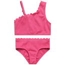 JESSICA SIMPSON TWO-PIECE ASYMMETRICAL BIKINI SWIMSUIT SIZES MEDIUM 8 - PINK - Brand New