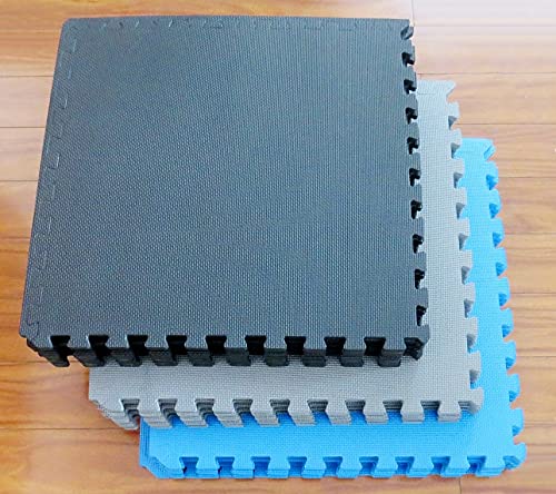 Signature Fitness Puzzle Exercise Mat EVA Foam Interlocking Tiles BFPM-01GY Gray Like New