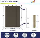 WINDSCREEN4LESS OUTDOOR SHADE BLINDS PATIO ROLL UP, 6X6- BROWN - Like New