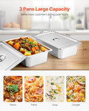 VEVOR 3-Pan Commercial Food Warmer SFTLS3G110V1350W - SILVER - Like New