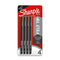 SHARPIE FELT TIP PENS FINE POINT (0.4MM) FELT TIP MARKERS 4 COUNT - BLACK - Brand New
