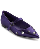 KL343222 KARL LAGERFELD Paris Women's Veyda Mary Jane Flats Size 6 DEEP PLUM - Like New