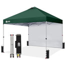 CROWN SHADES 10X10 POP UP CANOPY RM100H-S1, WITH 1 SIDE WALL - FOREST GREEN - Like New