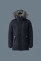 MACKAGE EDWARD-X MEN'S 2-IN-1 DOWN PARKA, HOODED BIB, SIZE 44 - BLACK/SILVER Brand New