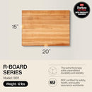 JOHN BOOS R-BOARD SERIES RECTANGULAR MAPLE CUTTING BOARD 20”X15” – 1.5” THICK - Brand New