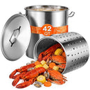 VEVOR Stainless Steel Stockpot, 42 Quart Large Cooking Pots, Cookware; Silver - Like New