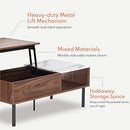 harmati Lift Top Coffee Table with Storage - Walnut/Marble Effect - Like New