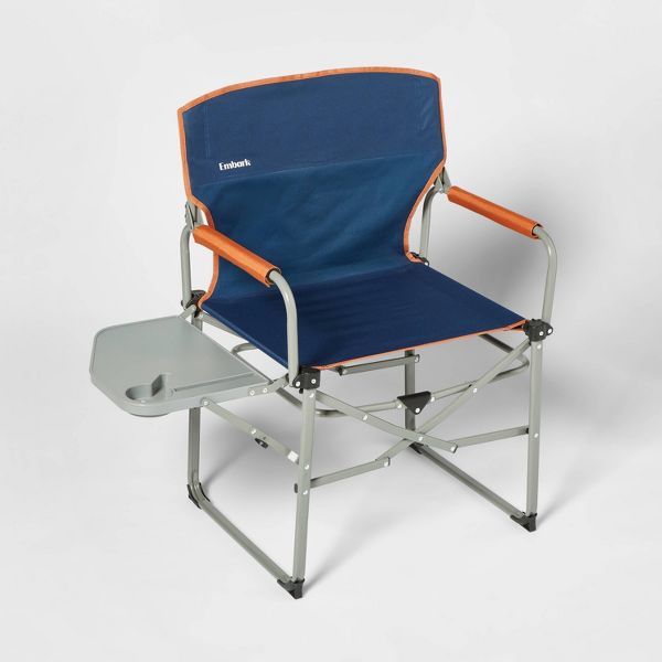EMBARK COMPACT DIRECTORS OUTDOOR PORTABLE CAMP CHAIR - BLUE/ORANGE - Like New