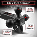 XPE Trailer Hitch Tri Ball Mount with Hook 2" Hitch Receiver XTH-2220-3B - Black - Like New