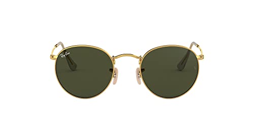 RAY-BAN UNISEX ROUND METAL ROUND SUNGLASSES - GOLD/G-15 GREEN - Like New