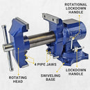 YOST VISE 750-E MULTI-JAW ROTATING VISE 2 IN 1 MULTIPURPOSE BENCH - BLUE - Like New