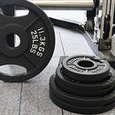 FITVIDS OLYMPIC 2-INCH CAST IRON PLATE WEIGHT PLATE 2-HOLE 35LB PAIR - BLACK - Like New