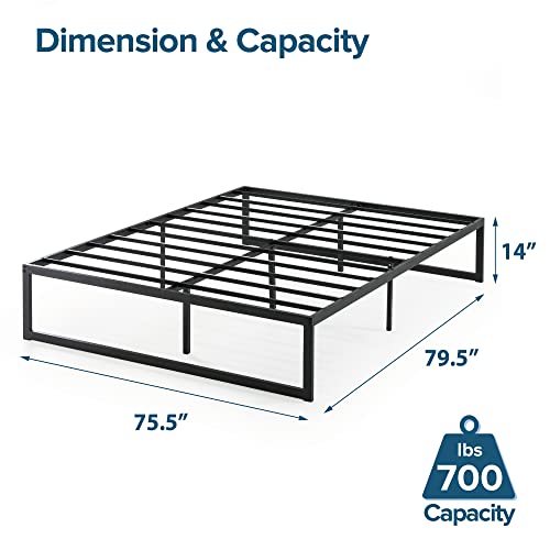 ZINUS ABEL METAL PLATFORM BED FRAME MATTRESS FOUNDATION KING OLB-QLSP-14K - Like New