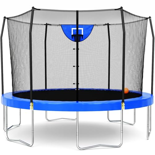 SKYWALKER TRAMPOLINES TRAMPOLINE OUTDOOR 8 FT,12 FT,15 FT JUMP N’ DUNK - BLUE - Like New