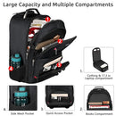 ZOMFELT Rolling Backpack Travel with Wheels 17.3 Inch Wheeled Laptop - Black - Brand New