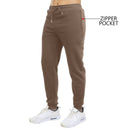 BLU ROCK MEN'S FLEECE SWEATPANTS WITH ZIPPER SIDE POCKETS, SIZE: MEN 2XL - BROWN - Like New