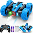 SUPIREO RC Cars, 2.4GHz Fast Stunt RC Car, 4WD Double Sided 360° Rotating - Blue Like New