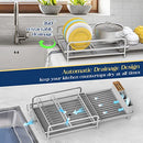 ACMETOP Dish Drying Rack 19" to 27" Expandable Heavy Duty Dish Drainer - Grey - Brand New