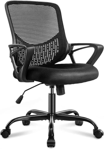 JHK DESK COMPUTER CHAIR WITH WHEELS ERGONOMIC HOME OFFICE CHAIR LUMBAR - BLACK - Like New