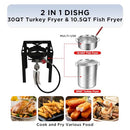 RED MOUNTAIN VALLEY OUTDOOR PROPANE TURKEY DEEP FRYER SET 30&10 QUART FISH FRYER - Like New