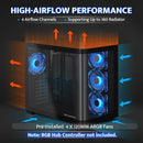 DARKFLASH ATX MID-TOWER GAMING PC CASE BACK PLUG-IN BTF MOTHERBOARD - BLACK - Like New