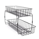 Smart Design 2-Tier Slide Out Baskets- 18" x 9" x 11.8 inches - Black - Brand New