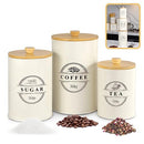 Canisters Sets for Kitchen Counter Storage and Organization with Wooden Bamboo - Like New