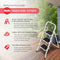 HAILO K20 3-STEP FOLDING LADDER WITH STURDY STEEL FRAME - SILVER - Brand New