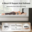 NOVILLA KING DORM MATTRESS TOPPER SOFT PILLOW TOP DOWN ALTERNATIVE - WHITE - Like New