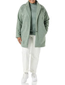 AMAZON ESSENTIALS WOMEN's TEDDY BEAR FLEECE OVERSIZED JACKET SIZE MEN M - SAGE - Like New