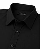JAMES TAILOR SHORT SLEEVE DRESS SHIRT - SIZE: MEN M - BLACK - Brand New