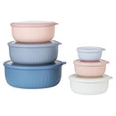 COOK WITH COLOR Prep Bowls with Lids- Wide and Deep Nesting Bowl Set - Blue/Pink - Like New
