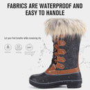 FANTURE WOMEN'S WATERPROOF WINTER SNOW BOOTS KNEE-HIGH SHOES US 10 - BROWN/GRAY - Like New
