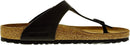 BIRKENSTOCK UNISEX-ADULT THONG GIZEH BF R - MEN 8 WOMEN 10 - BLACK OILED LEATHER - Like New
