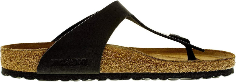 BIRKENSTOCK UNISEX-ADULT THONG GIZEH BF R - MEN 8 WOMEN 10 - BLACK OILED LEATHER - Like New