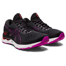 1012B201 ASICS WOMEN'S GEL-NIMBUS 24 RUNNING SHOES BLACK/ORCHID SIZE 7.5 Like New