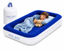 KING KOIL LUXURY TODDLER INFLATABLE AIRBED BUILT-IN SAFETY BUMPER - BLUE - Brand New