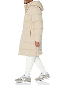 AMAZON ESSENTIALS MENS HOODED LONG PUFFER COAT - SIZE: MEN 2XL - TAN - Brand New