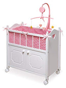 Badger Basket Wooden Toy Doll Bed with Storage, Chevrpnp, 17291 - Pink/Chevron - Like New