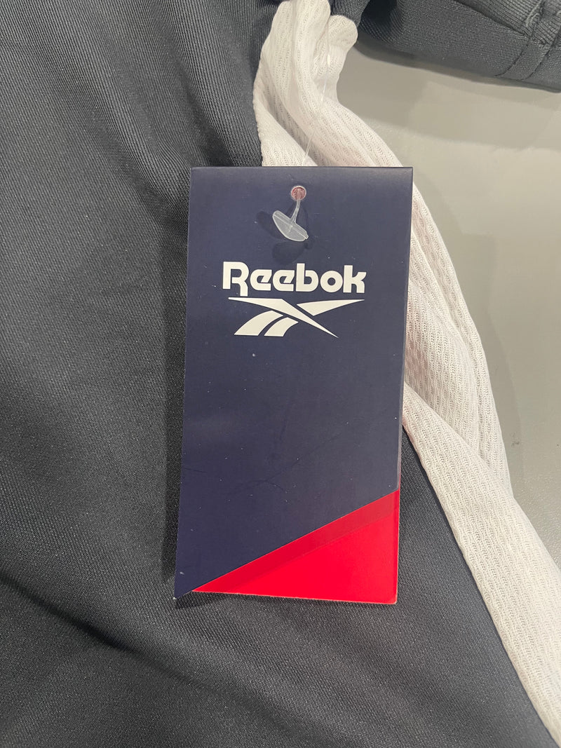 REEBOK SHORT SLEEVE POLO - SIZE: WOMEN L - GRAY/WHITE - Like New