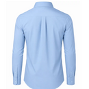 JAMES TAILOR MEN' SLIM FIT LONG SLEEVE STRETCH DRESS SHIRT SIZE: L - LIGHT BLUE - Like New