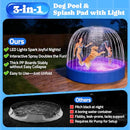 PAWTNERS FOLDABLE DOG POOL SPRINKLER RGB LED LIGHT 72" COLLAPSIBLE - BLUE - Like New